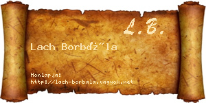 Lach Borbála névjegykártya